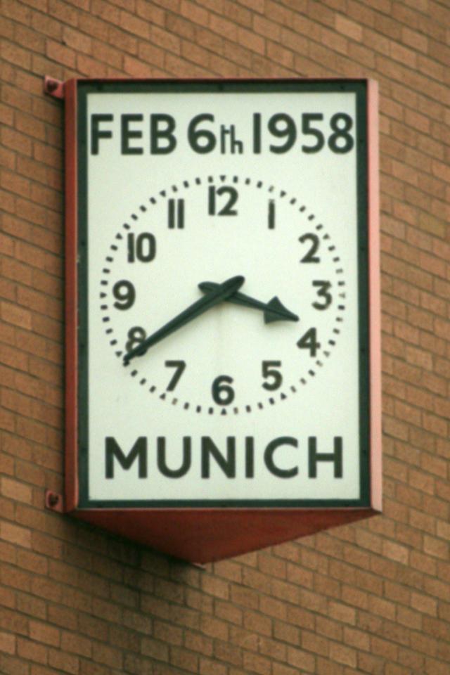  Munich clock which is outside Manchester United ground, Old Trafford