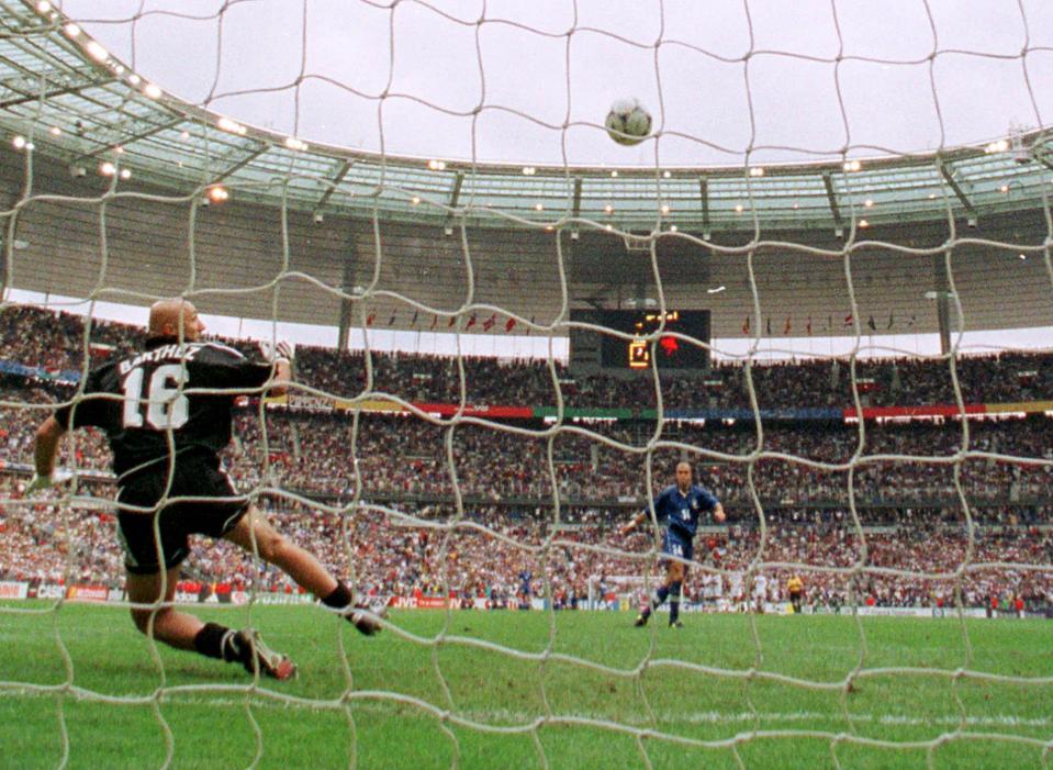  Luigi Di Biagio fires crucial penalty over bar during 1998 World Cup quarter-final