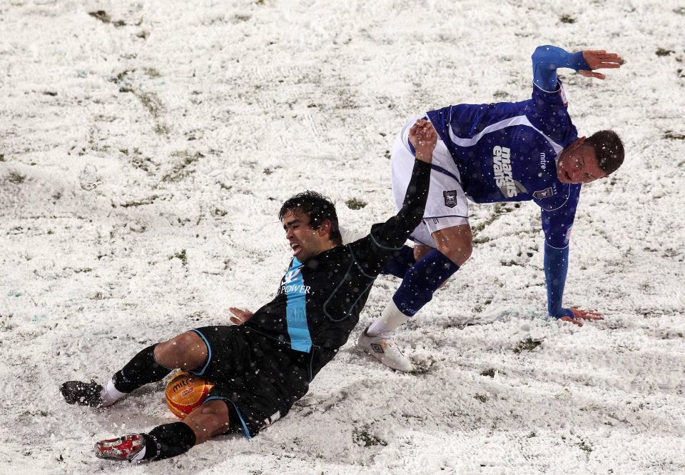  Ipswich have already played in the snow once in the past week