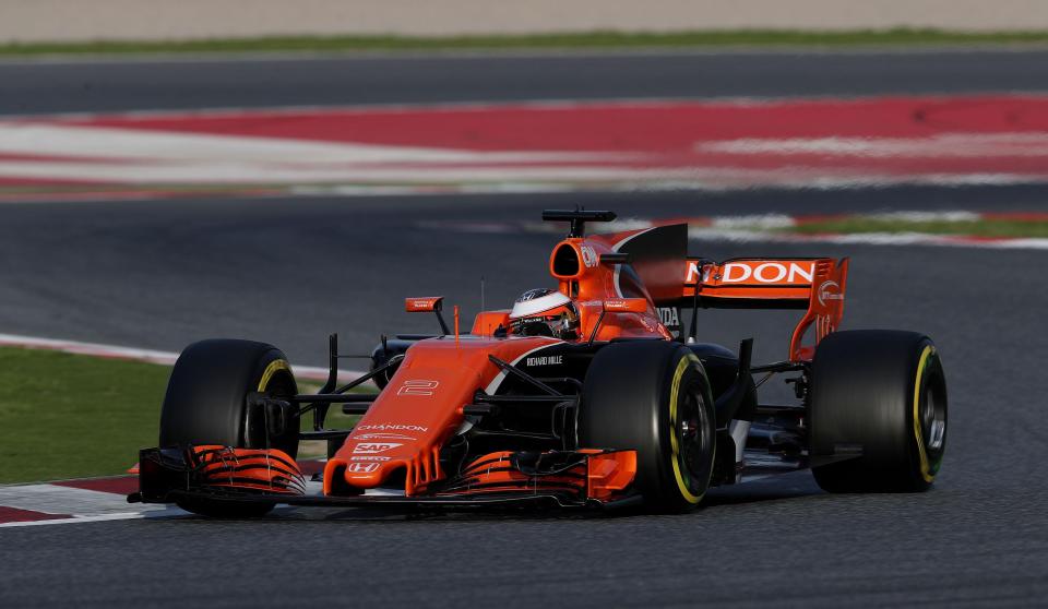  Stoffel Vandoorne driving for McLaren during pre-season testing in Barcelona last year