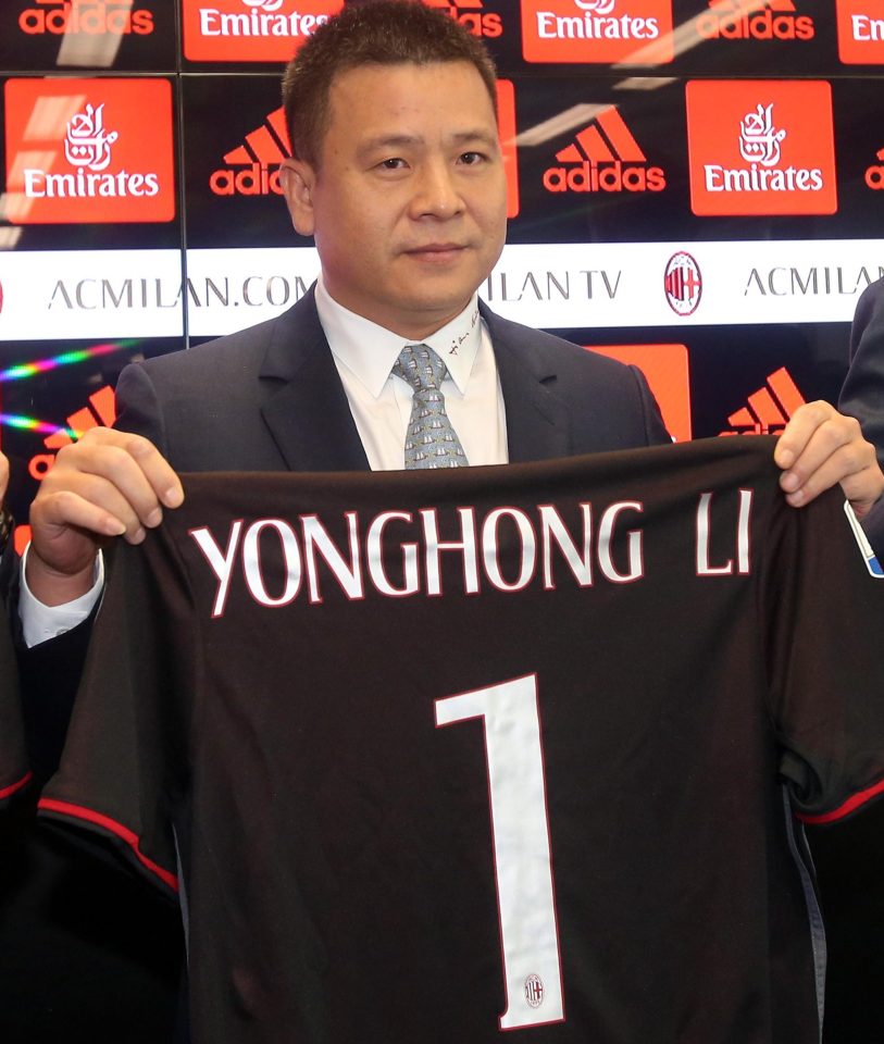  Chinese businessman Yonghong Li took over AC Milan amid dreams of the Serie A giants conquering Europe again