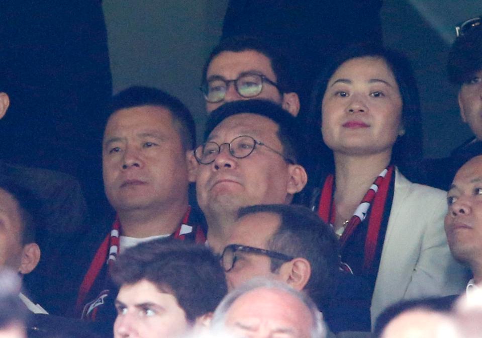  AC Milan owner Yonghong Li watches his side in action at the San Siro