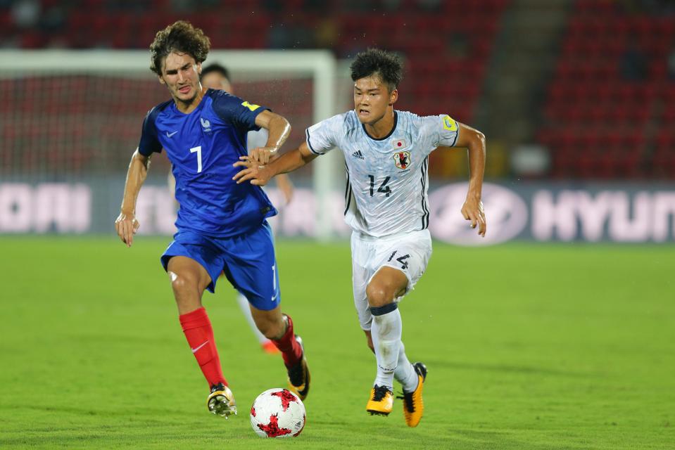  Yacine Adli in action for France against Japan at the under-17 World Cup