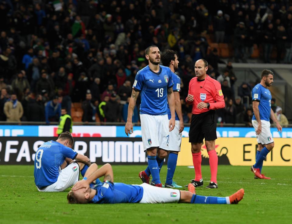  Italy were left reeling after losing to Sweden in their World Cup play-off