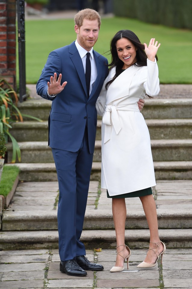 Meghan opted to go bare-legged during the couple’s engagement announcement