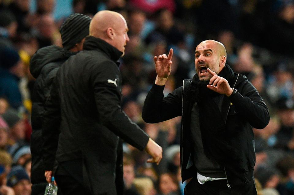  The fourth official had to step in and stop a touchline row between the Spaniard and Burnley boss Sean Dyche last month