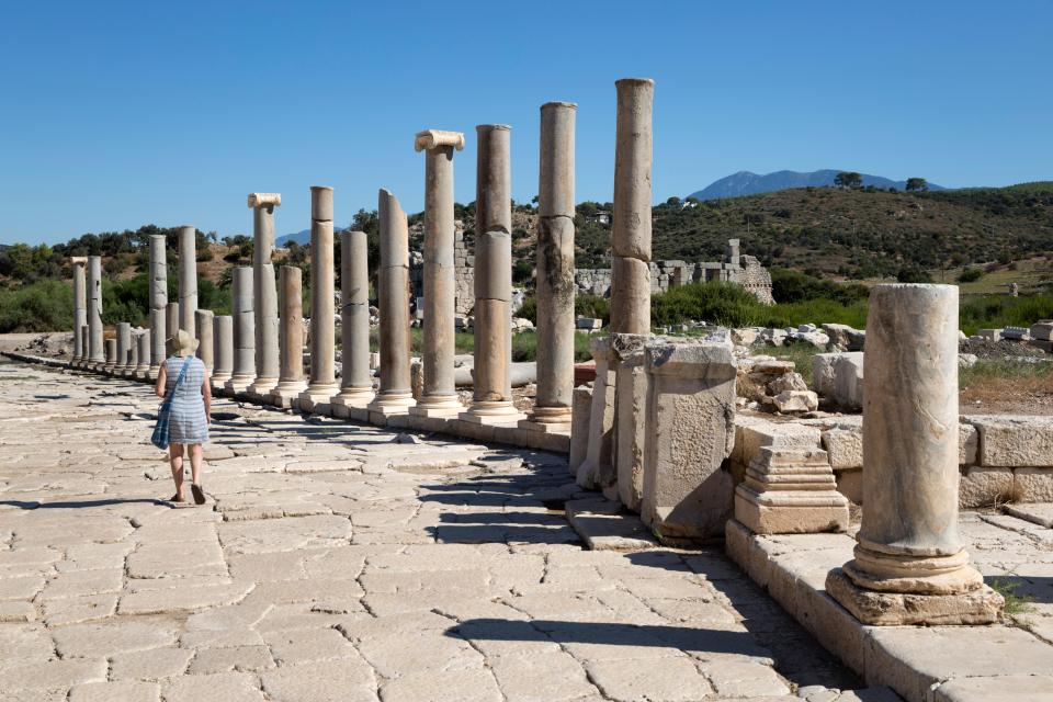  The ruined colonnaded Main Street, Patara, near Kalkan