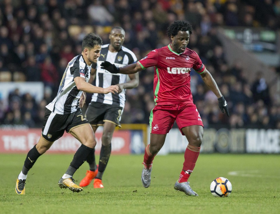 Wilfried Bony in action against Noor Husin