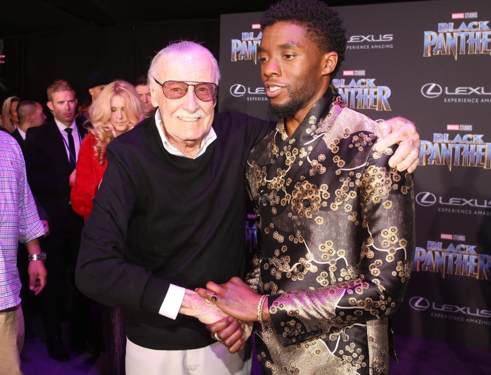  Stan Lee at the premiere for upcoming move Black Panther