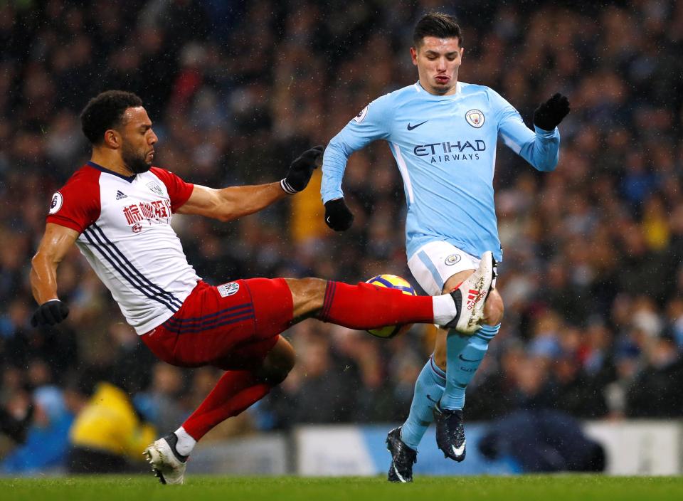  Brahim Diaz was on the wrong end of a brutal high tackle against West Brom