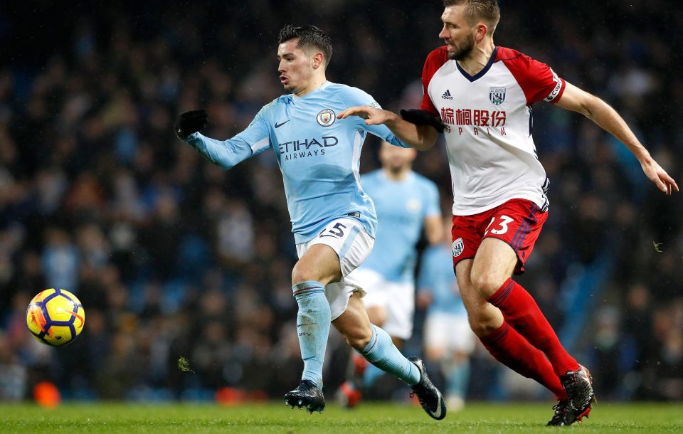  Man City starlet Brahim Diaz came in for some strong tackling from the Baggies