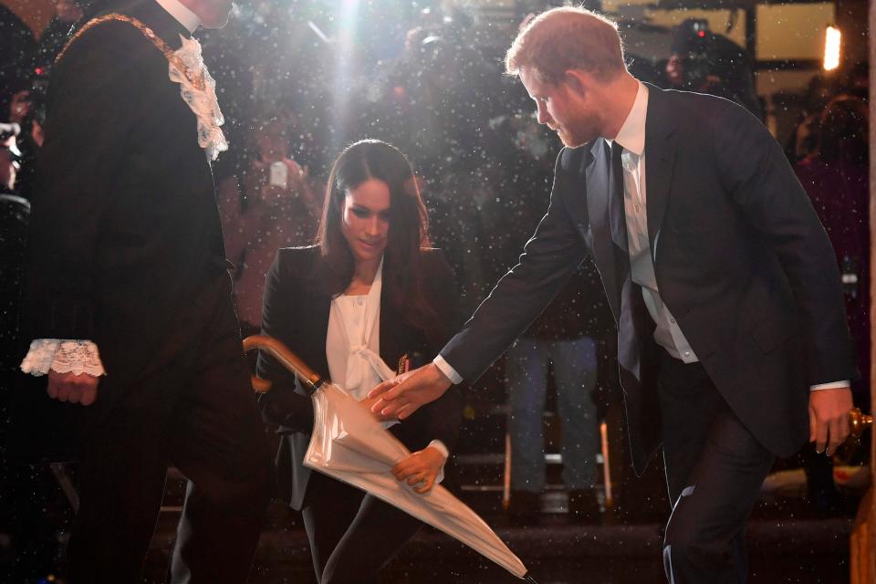  The Prince even offered to take his fiancé's umbrella from her as they made their way up to Goldsmiths Hall