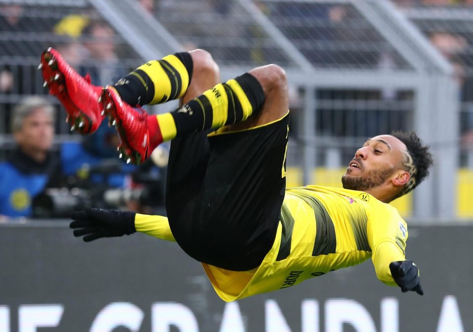  Dortmund fans are used to seeing their former striker Pierre-Emerick Aubameyang perform a somersault