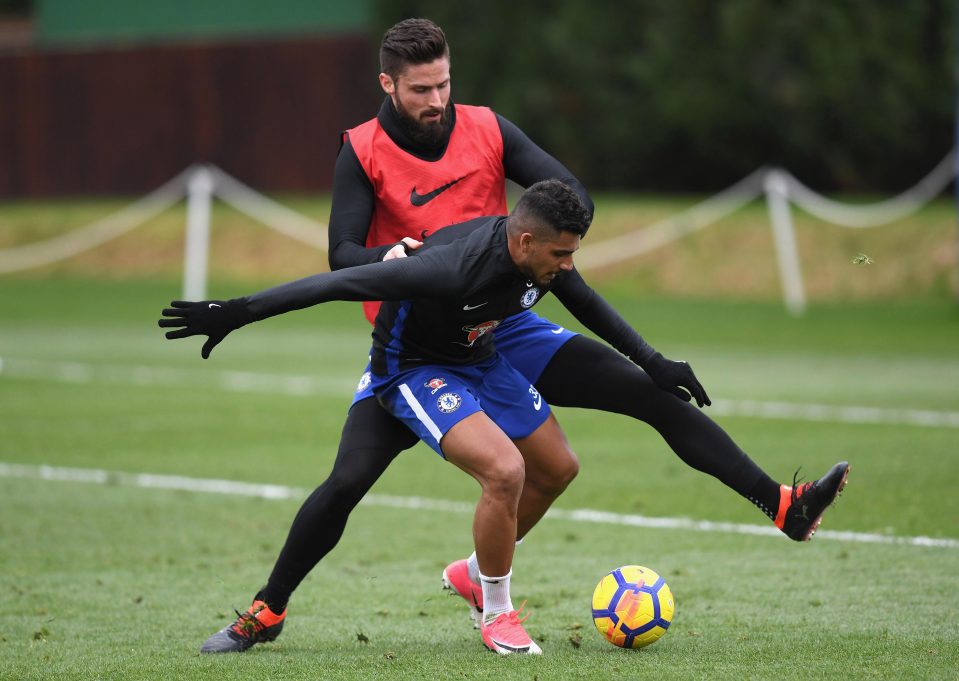  Olivier Giroud and Emerson Palmieri have trained for the first time in Chelsea colours