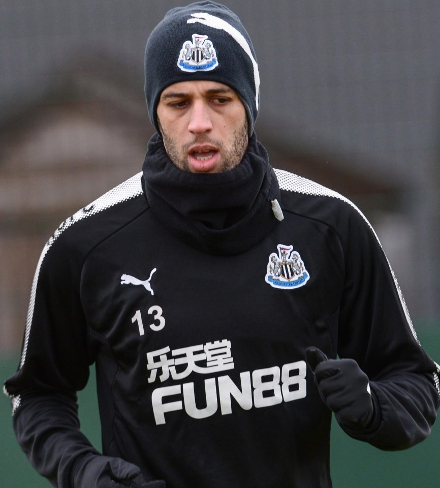  Striker Islam Slimani hopes he is warming up for his Newcastle debut vs Man Utd