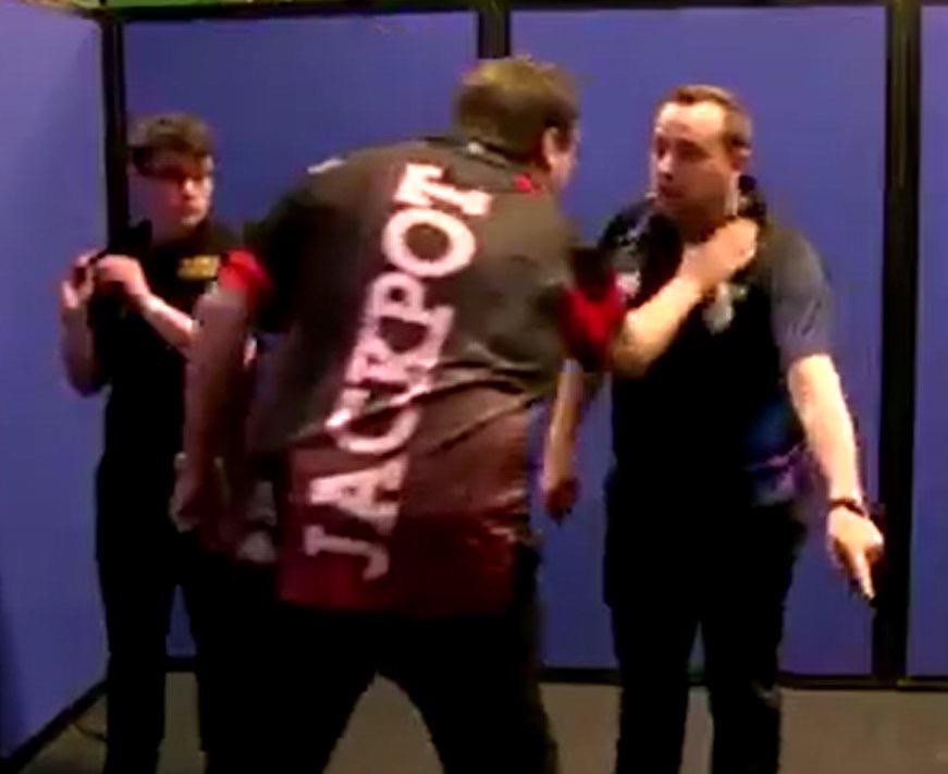  This was the moment Adrian Lewis laid his hand on beaten opponent Jose Justicia