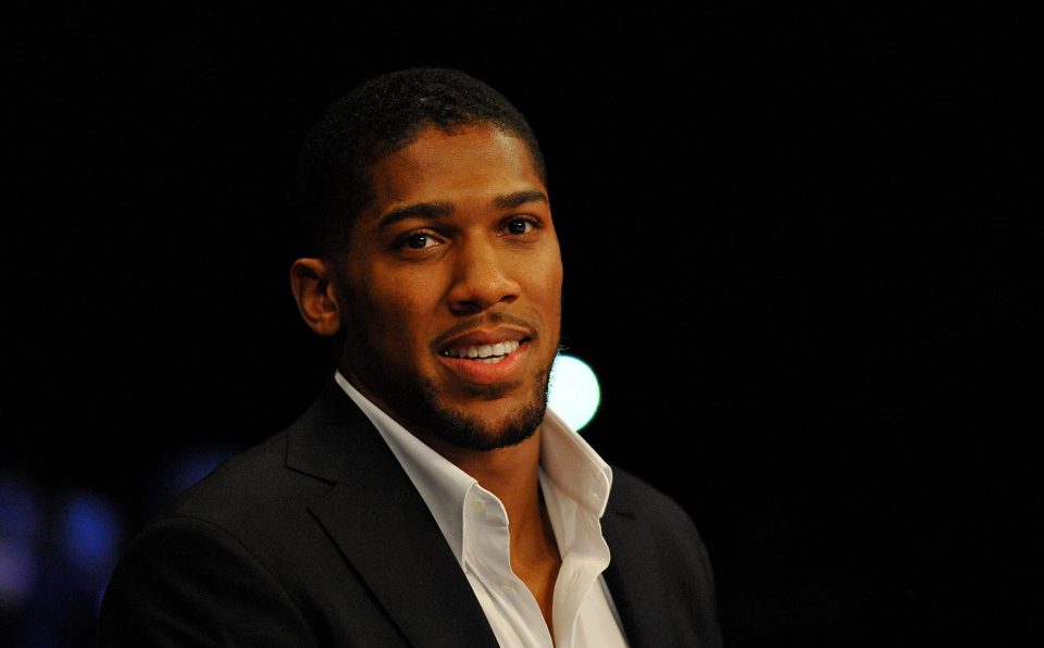  WBA, IBF and IBO heavyweight champion Anthony Joshua watches from ringside