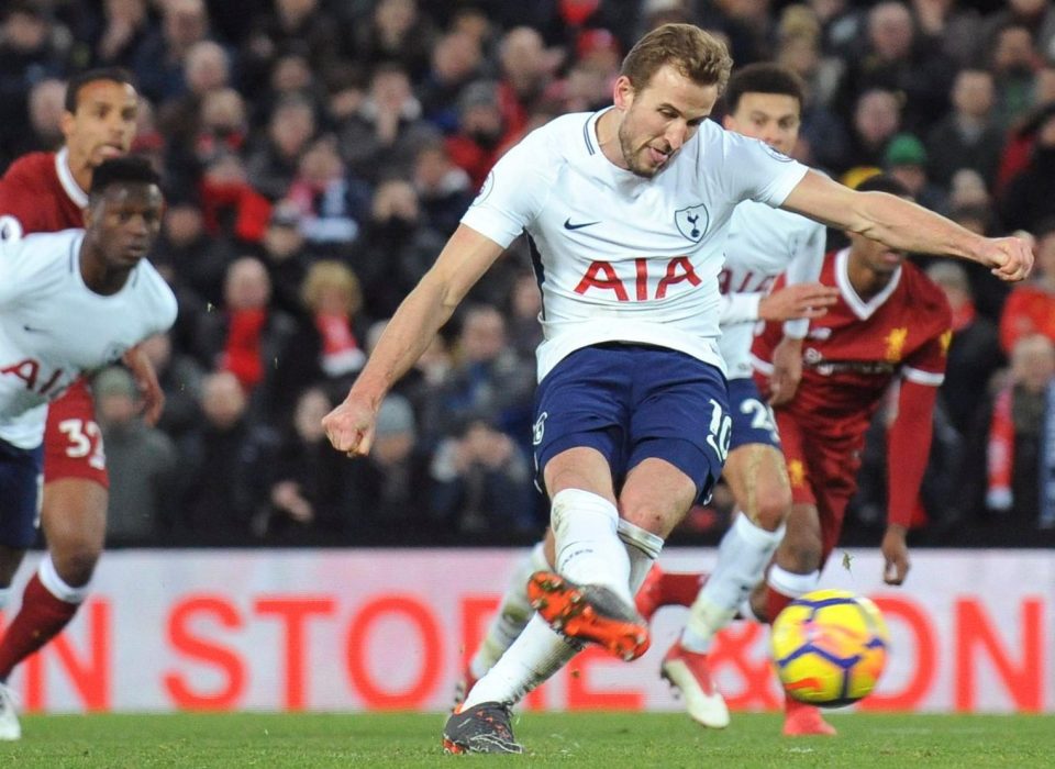  Harry Kane slotted home a penalty to reach the 100 Premier League goals mark