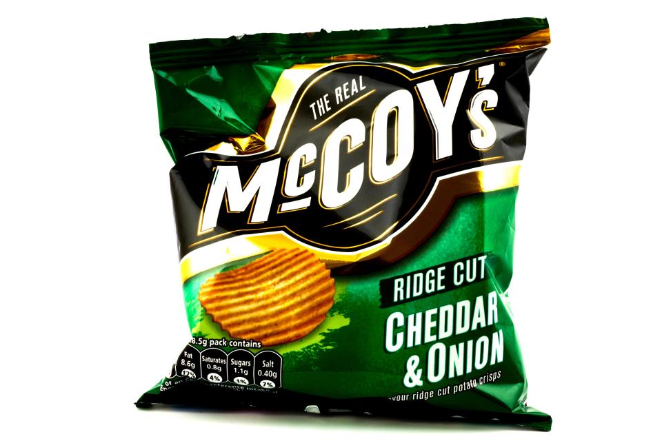  The cost of McCoy’s 47.5g Cheddar & Onion at Tesco will increase from 80p to 85p