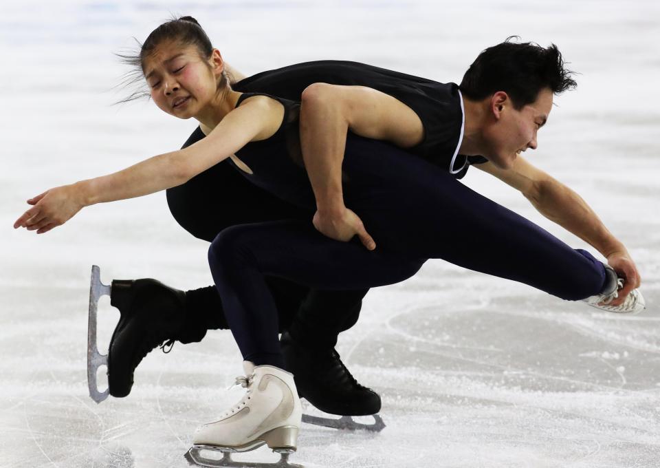  The pair briefly spoke to their South Korean counterparts