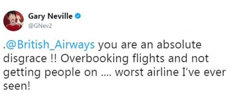  Neville launches a furious Twitter tirade against BA this morning