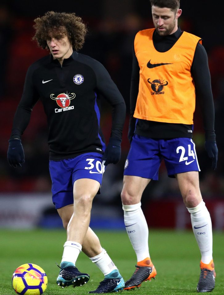  Brazilian David Luiz, left, has lost his regular place, while centre-back partner Gary Cahill is no longer a rock for the fading champions