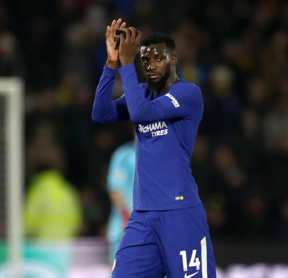  Bakayoko applauds the away supporters as they cheered him off at Watford