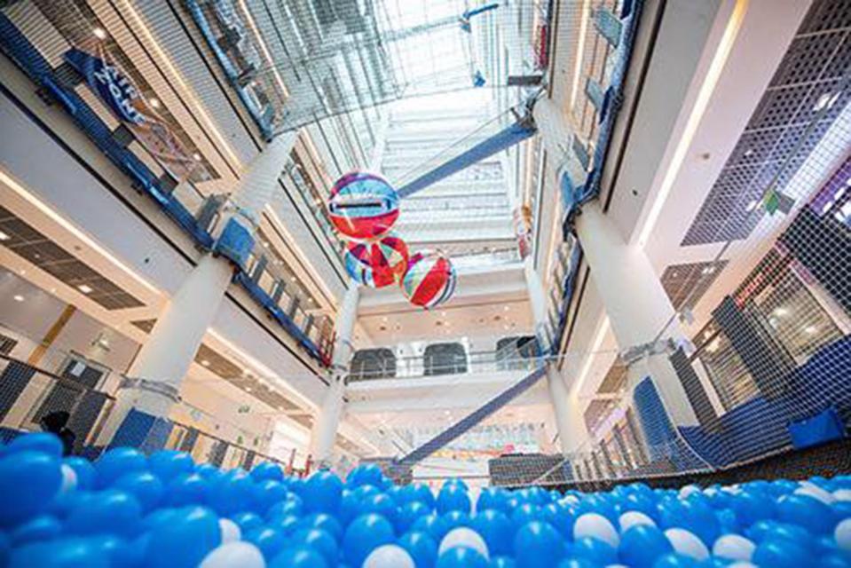  The AirZone play area is suspended over the atrium of the City Square Mall shopping centre in Singapore