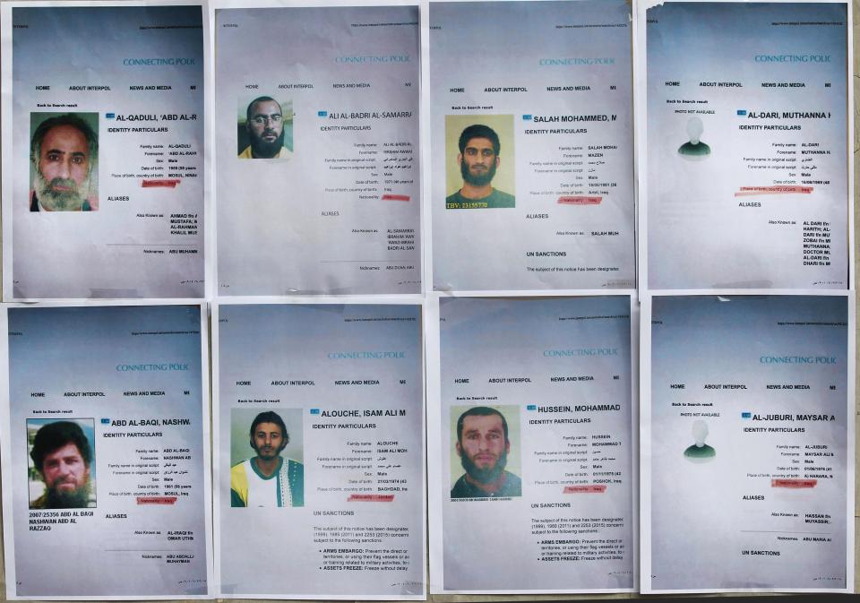  Some of the ISIS fanatics on a most wanted list issued by Iraqi authorities