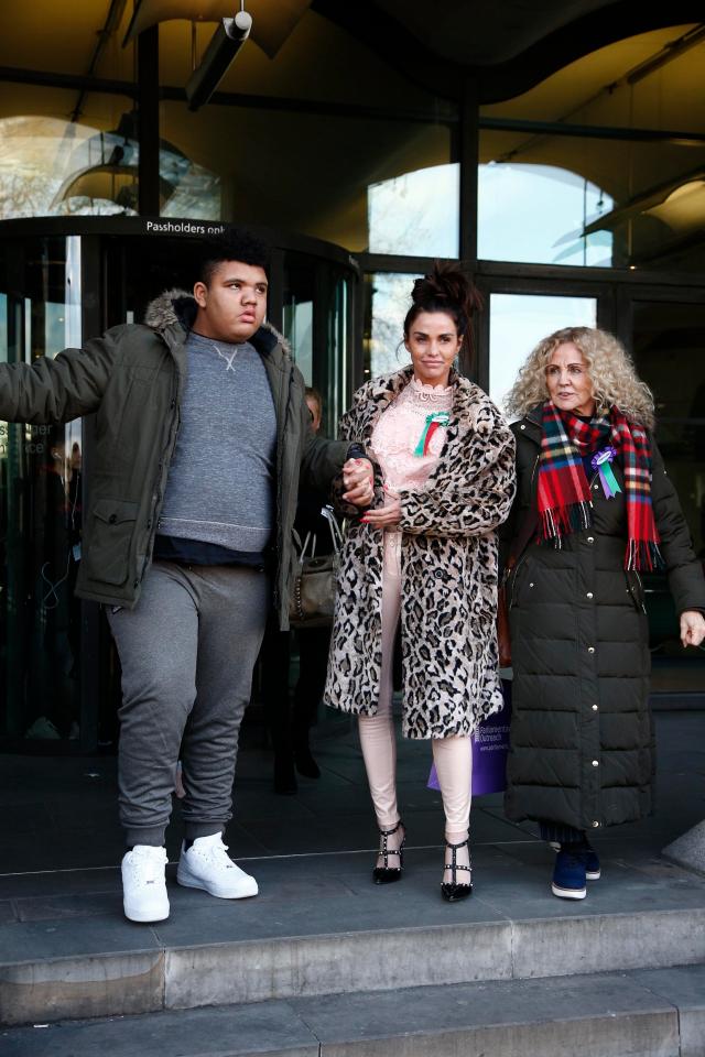  Katie Price's 15-year-old son Harvey accompanied her to Parliament with her mum Amy to lobby MPs over trolling laws