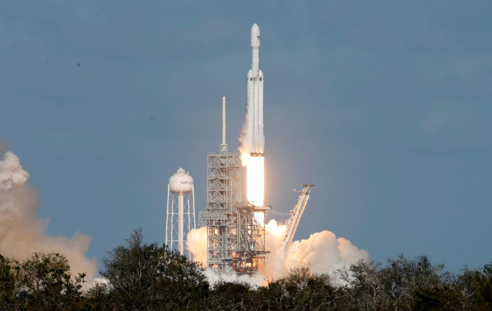  Elon Musk's Falcon Heavy successfully launched on February 6, 2018, headed for Mars orbit