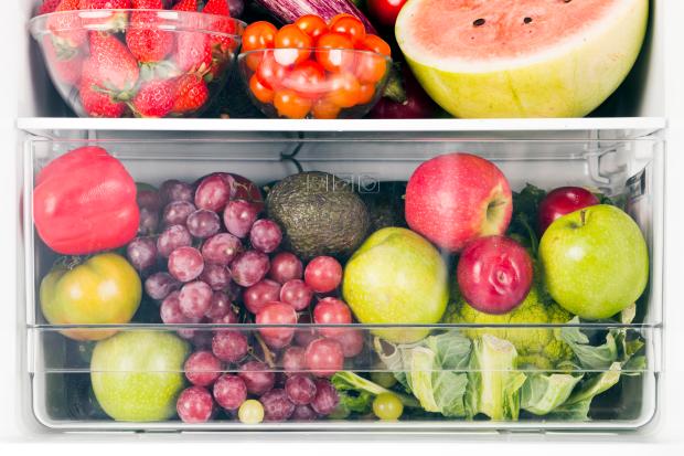 Fruit and vegetables in fridge