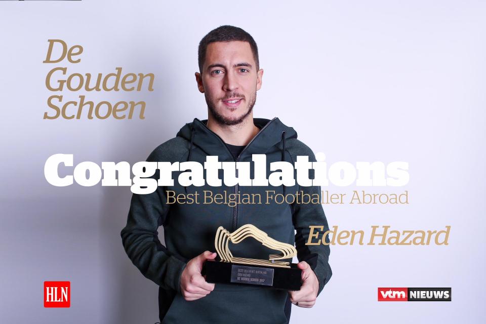  Eden Hazard beat Kevin De Bruyne to the best Belgian player abroad award