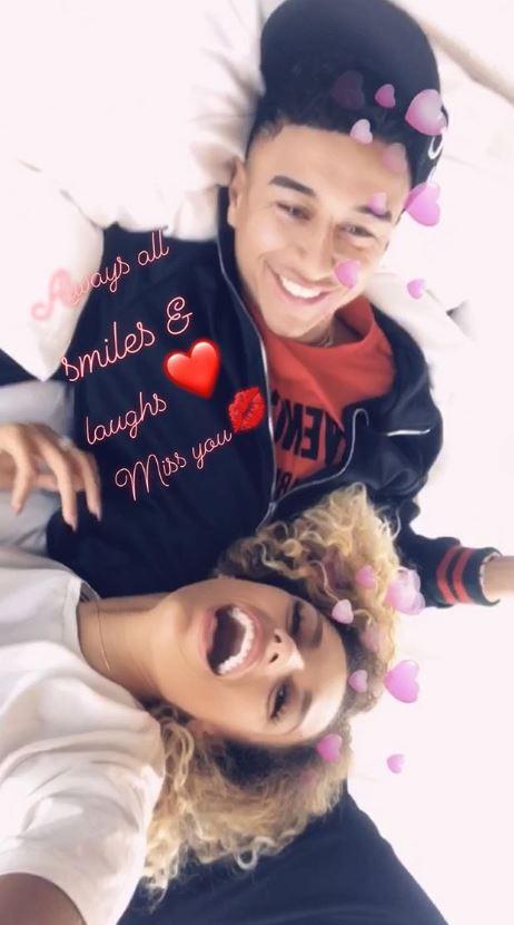  Stunning model Jena Frumes posted this image to her Instagram stories with Man Utd midfielder Jesse Lingard