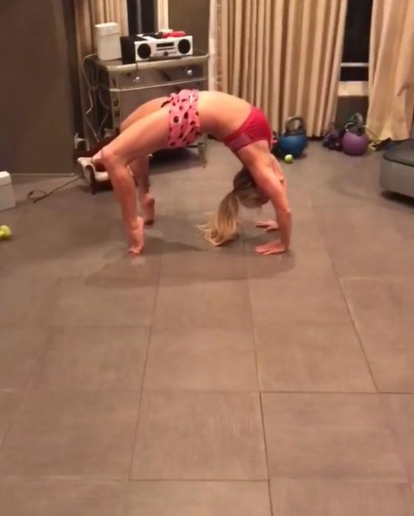  Britney bent over backwards to keep fit