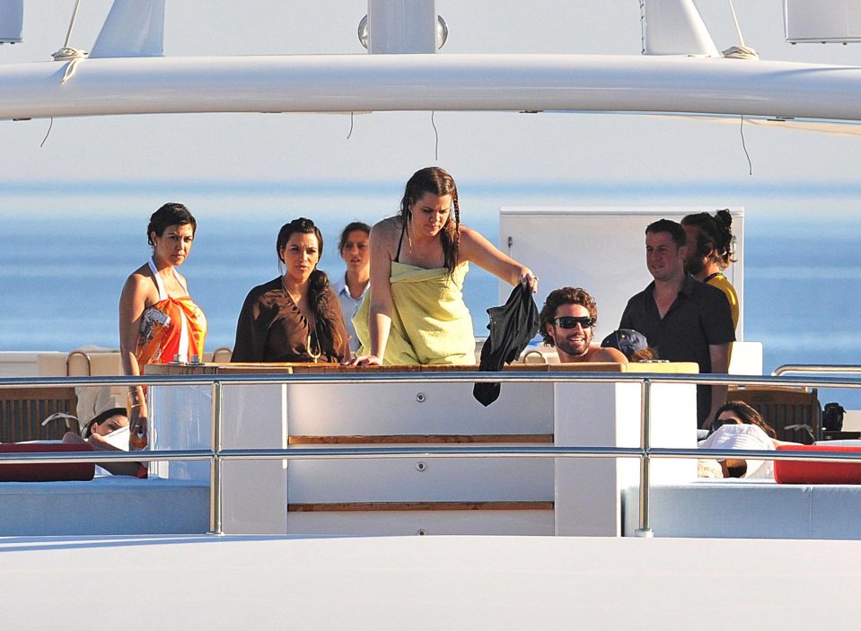  Brody hanging out with Kourtney, Kim and Khloe during a trip to Mykonos, before relations turned sour