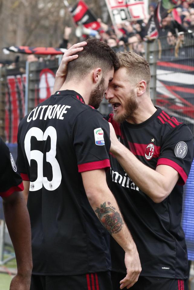  Patrick Cutrone netted in the second minute to give AC Milan a flying start