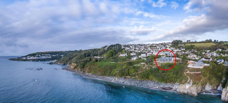 The spectacular abode is built into the side of cliff on the south coast of England