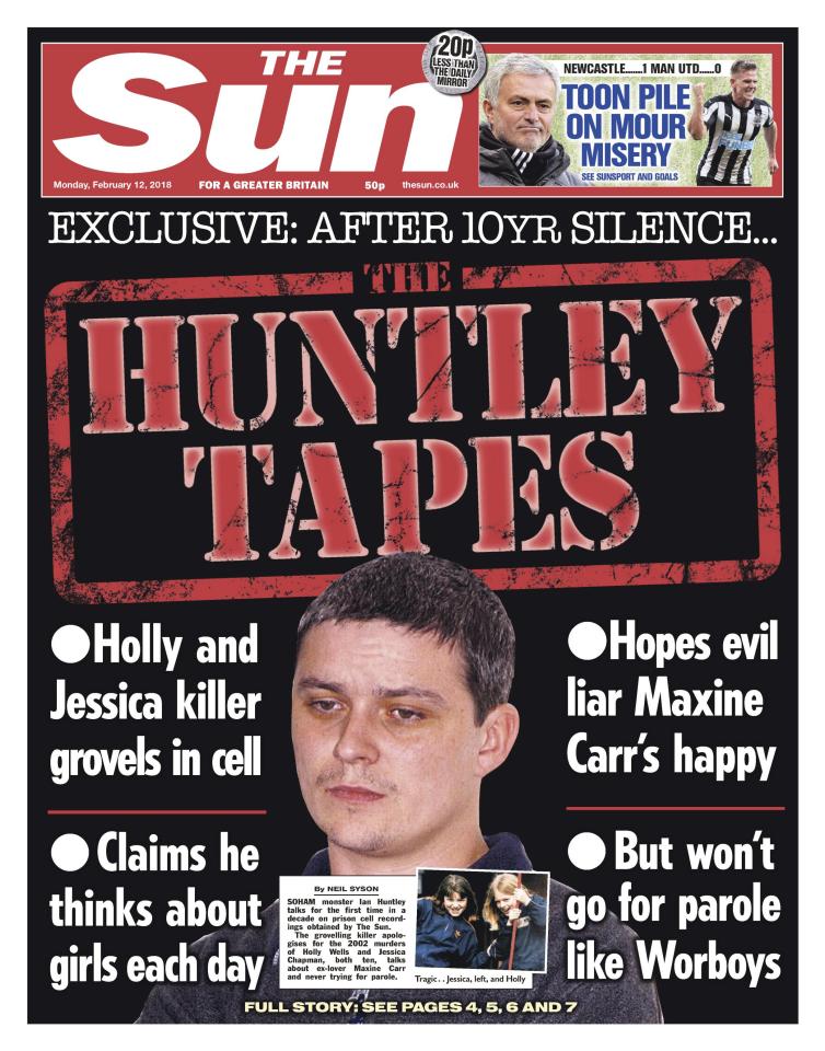  We revealed shocking leaked Huntley Tapes in The Sun yesterday