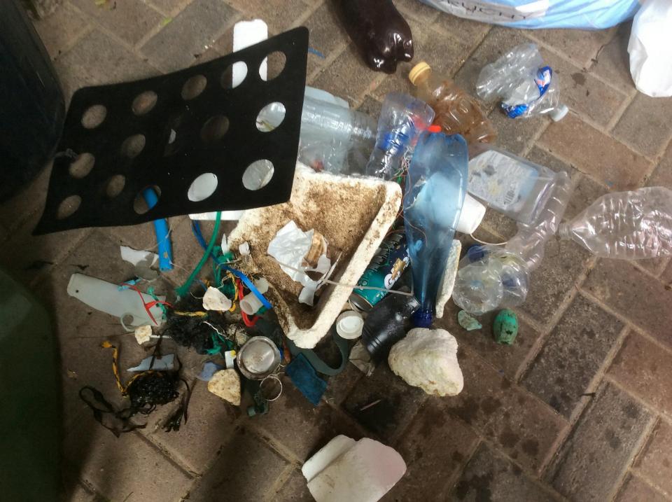  Some of the plastic found on the beach in Jersey