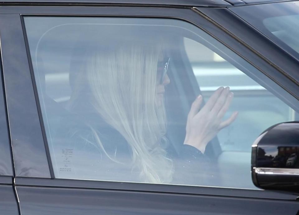  Christine was seen wiping tears away as she sat in her car, as Paddy and Nicole's night hit the headlines