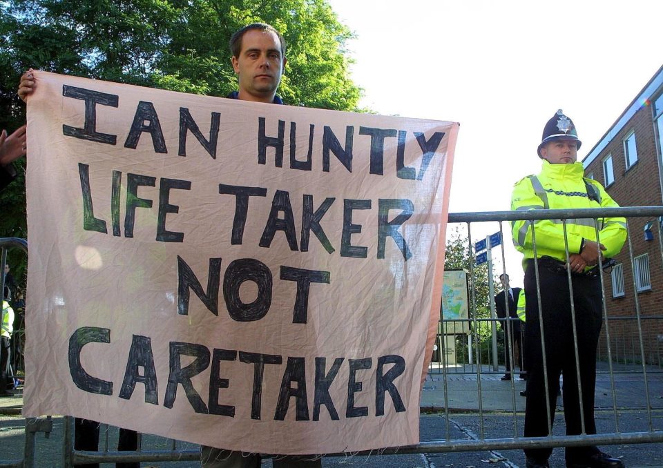  Protests as Ian Huntley appeared in court in 2002