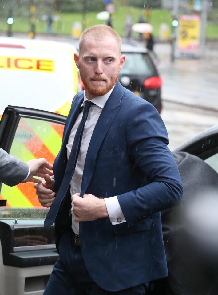  Ben Stokes arrived at court this morning, defending himself against the affray charges