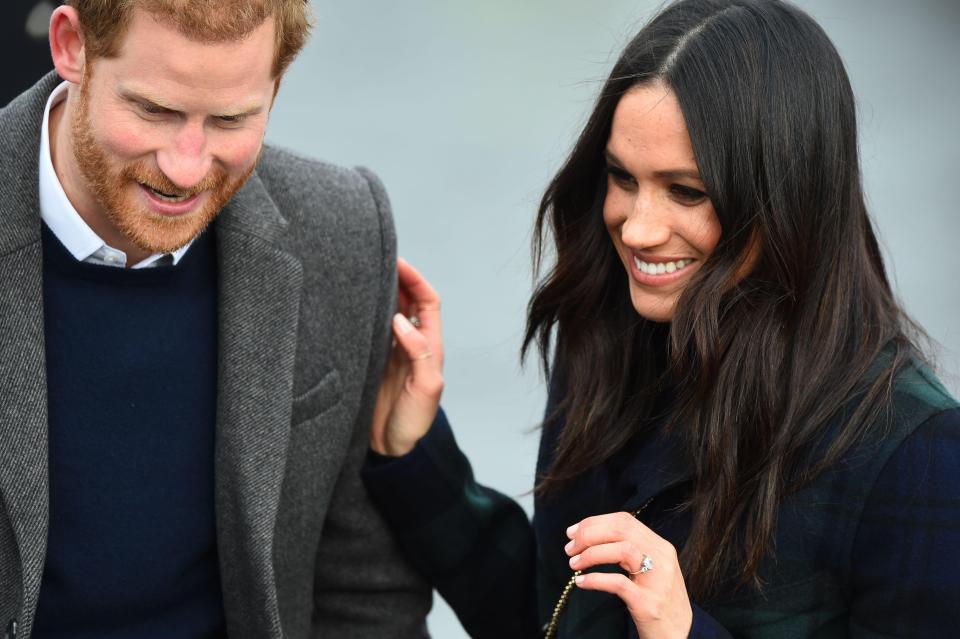  The couple looked very much in love as they went on their royal walkabout in Edinburgh