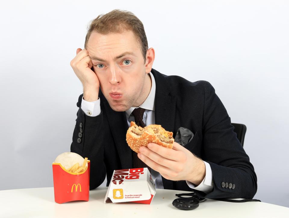  Nick Pritchard gives his s-lowdown on how long it took him to eat six 'fast' foods