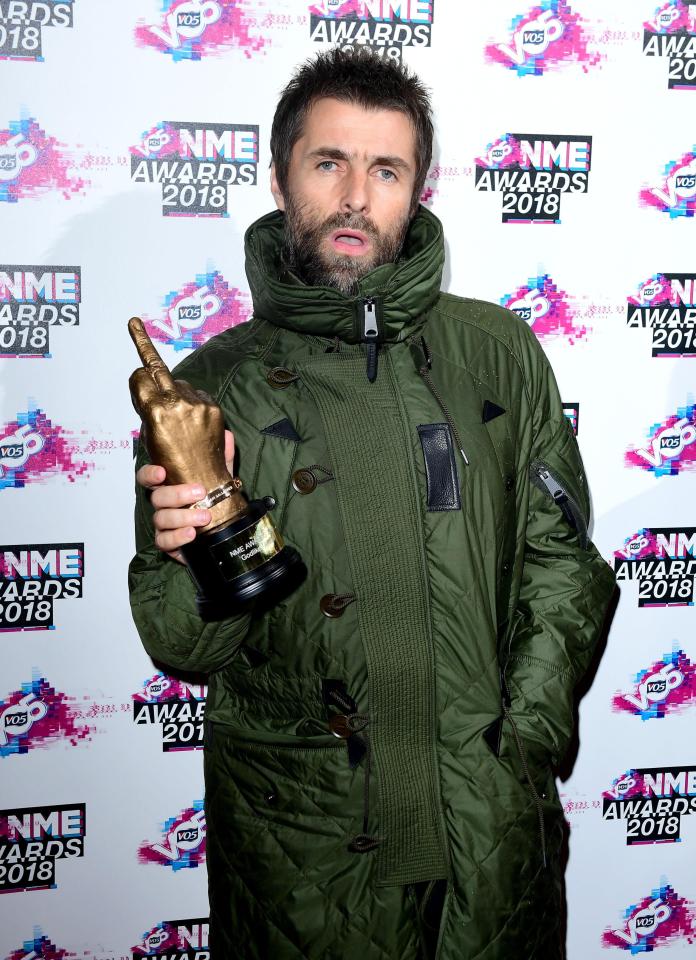  Liam Gallagher already had his trophy - and he looked pretty pleased with himself