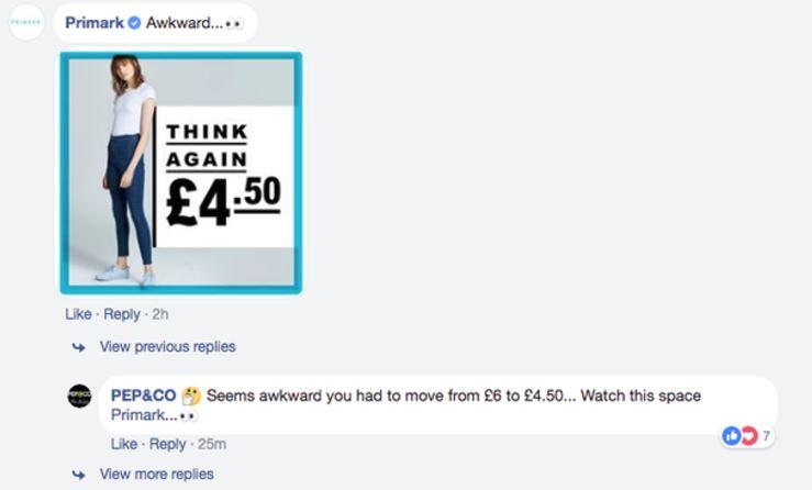  The response from Primark prompted another reply from Poundland