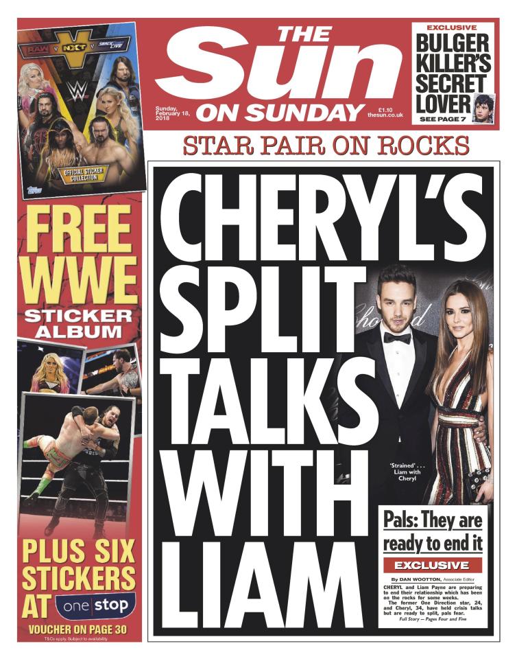  The Sun on Sunday's exclusive story about the couple's crisis talks