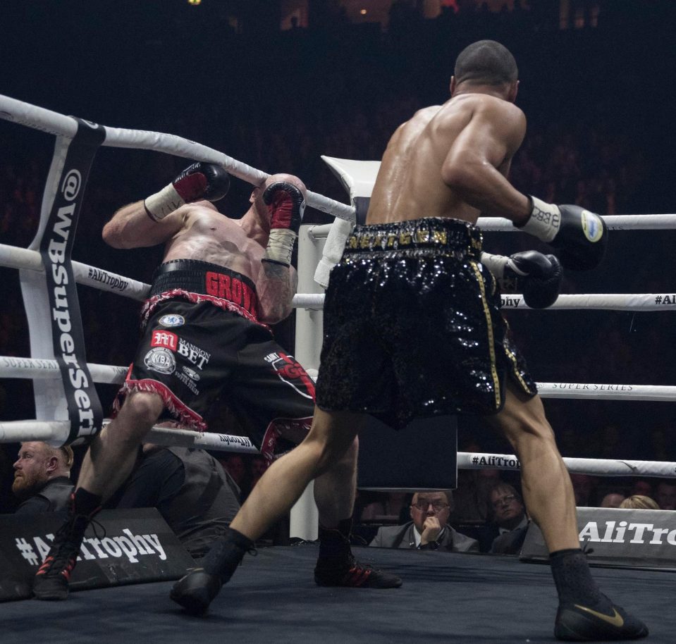  Chris Eubank did land some telling shots despite bleeding heavily from a cut above his right eye