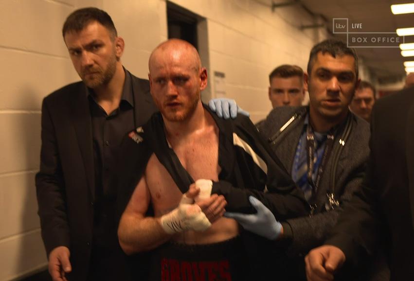  The Hammersmith hitter takes his pride and joy, the WBA belt, back to the changing rooms